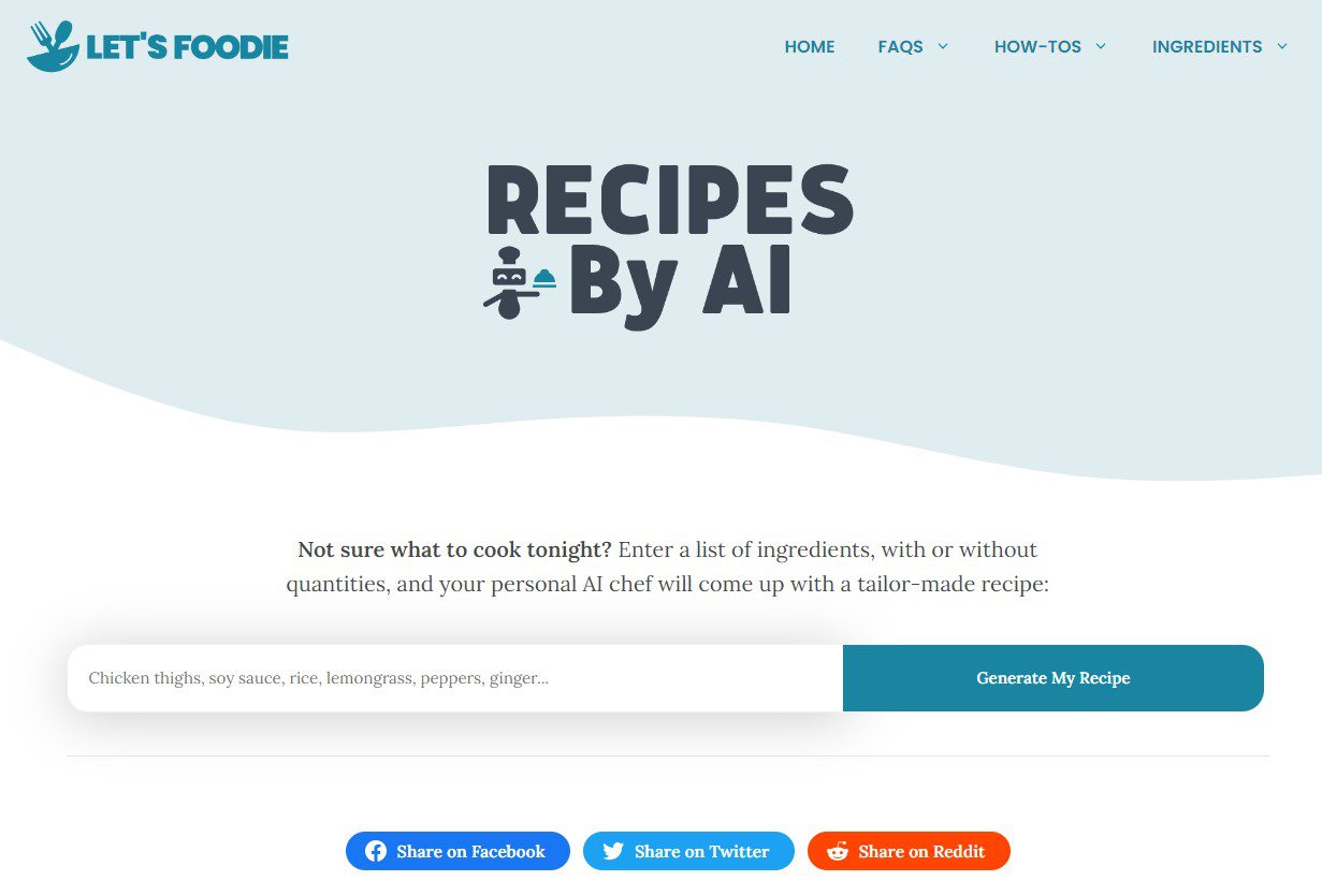 AI Recipe Generator letsfoodie.com