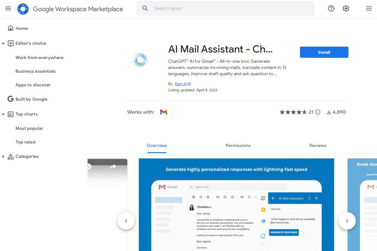 ChatGPT Mail Responder workspace.google.com