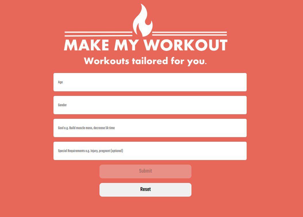 Make My Workout.dev